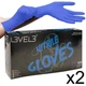 BARBER BEAUTY SALON L3VEL3 DISPOSABLE NITRILE GLOVES BLUE 100 PC SMALL 2 PACK