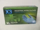 AMMEX X348100BX X3 Nitrile Industrial Latex Powered XL Gloves, Blue - 100 Count