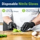 Black Nitrile Gloves, Food Safe Disposable Gloves Latex Free, Rubber Gloves P...