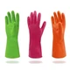 Cleanbear Synthetic Rubber Gloves, Medium Size, 11.8 Inches, 3 Pairs 3 Colors...