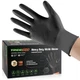 TREEGO 10 Mil Black Nitrile Gloves Heavy Duty &mdash; Raised Diamond Text... Fas