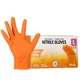 8 Mil Disposable Orange Nitrile Rubber Gloves. Heavy Duty, Food Safe, Mechani...