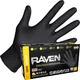Raven Powder-Free Disposable Black Nitrile Gloves - Large (100 Gloves)