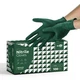 WeCare 8 mm Nitrile Heavy Duty Gloves Diamond Grip Latex Free Large Green 100 Ct