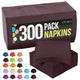 Party Solids Brown Napkins Disposable Everyday 300 Pcs 2 Ply Brown Dinner