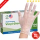 [100 Pack] Clear Powder Free Vinyl Disposable Plastic Gloves S M L XL