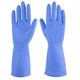 IUCGE Blue Rubber Dishwashing Gloves, 3 Pairs, Small