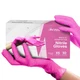 Fuchsia Hot Pink Nitrile Disposable Gloves - 50 Count - 3 Mil Medium 