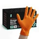 [100 Count 8 Mil Disposable Orange Nitrile Gloves HEAVY DUTY, Industrial, Dia...