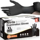 Black Nitrile Disposable Gloves, Powder-Free, Latex-Free for Medical and Food Us
