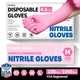 Disposable Nitrile Gloves 4.5 mil Powder-Free Food-Safe Clean Exam Glove, Rose