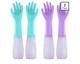 Elgood Reusable Long Sleeve Dishwashing Cleaning Gloves With Latex Fre