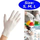 White Disposable Latex Gloves Powder Free Foodservice, Beauty, 100-Count 5.4 MIL