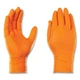 Orange Heavy Duty Nitrile Disposable Gloves: 8 Mil Powder Free - Large 400 Count