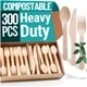 Best EarthClusive 300pcs Disposable Wooden Cutlery Set 150 Forks 100 Spoons, 50