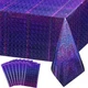 8 Pack Iridescence Plastic Tablecloths Shiny Disposable Laser Rectangle Table...
