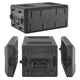 Uimoso 4U Rackmount Flight Case with Microphone Storage, 10.24-inch Depth