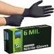 Inspire Black Nitrile Gloves HEAVY DUTY 6 Mil Nitrile Chemical Resistant Medical