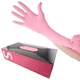 Waxness Cosmetology Nitrile Gloves Pink, Small, 100 pcs/box