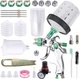 HVLP Spray Gun With 10Pcs 600ML Disposable Paint Cups, Automotive Gravity Fee...