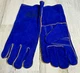 Boss Leather Work Gloves Gauntlet Blue Size Large