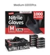 Disposable Nitrile Exam Gloves, 5 Mil Black, Powder-Free Heavy Duty - New