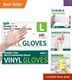 Vinyl Exam Gloves - 100 Ct, Large, Latex-Free, Powder-Free, Food-Safe