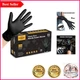 Heavy-Duty Black Nitrile Exam Gloves - Food Safe & Puncture Resistant