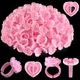 300PCS Pink Disposable Glue Rings for Eyelash heart pink, Heart 