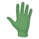 9-1/2 in Powder Free Unlined Nitrile Disposable Gloves, Green, Size L, 100PK