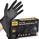 Heavy-Duty Black Disposable Nitrile Gloves, Box of 100, 6-mil, Fully Textured...