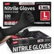 Supmedic Black Nitrile Exam Gloves, 5 Mil Chemical Large, (Black) Large 