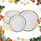100Pcs Disposable Plastic Plates for Party, 50x7.5Inch & 50x10.25Inch Elegant...