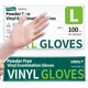 Supmedic Vinyl Disposable Exam Gloves, Clear 4 Mil Large, 100 Large (Clear) 