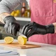 Noble Powder-Free Disposable Black Hybrid 3.5 Mil Thick Gloves - Large - 1,000/C