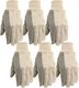Wells Lamont Canvas Work Gloves, Economy Dotted, 6 Pair Pack (309K) , White
