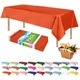 ZIMPLEWARE Premium Orange Plastic Table Cloth Disposable (6 Pk) Plastic Table...