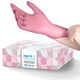 Pink Nitrile Disposable Gloves Large 100 Count Latex Free