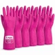 ForPro Natural Rubber Gloves, 6 Pairs Reusable X-Large, Cotton Candy