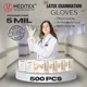 MEDITEX&reg; Disposable Exam Latex Gloves Powder Free 5mil 500 PCS