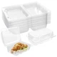Disposable Sturdy Plastic Hinged Food Containers with Clear Lids (40 Pack) Cl...