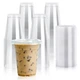 90 Sets 16 oz Clear Plastic Cups With Flat Lids, 16 Ounce Disposable Drinking...