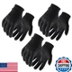 OZERO 3 Pairs Work Gloves Men Women Large Black Synthetic Leather Touchscreen