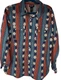 Wrangler Retro Womens Size L Blue Aztec Print Pearl Snap Shirt Country Western