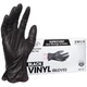 ForPro Black Vinyl Disposable Gloves, Powder~Free, Food Safe, X~Large, 100ct