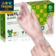 Disposable Vinyl Gloves, Food Safe, Latex-Free Powder-Free Clear Plastic Gloves