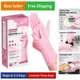 Disposable Nitrile Dishwashing Gloves, Extended 12 Inches Cuff, 6-mil, Cherry...