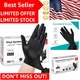 4 Mil Waterproof Black Vinyl Gloves - 100 Count, Ideal for Food Prep & Cleaning