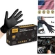 Disposable Heavy-Duty Nitrile Exam Gloves, 6-Mil, Black - Food Safe & Latex Free