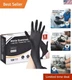 Professional Grade 4 Mil Black Nitrile Exam Gloves - Latex Free & Puncture Proof
